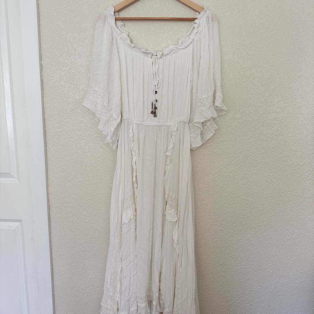 Free People Elegant White Bohemian Dress